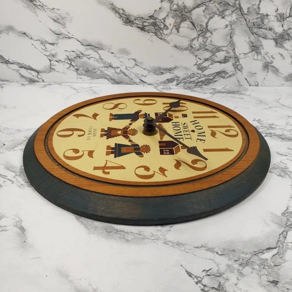 Elgin Clock Solid Wood Home Sweet Home Vintage - Picture 3 of 8